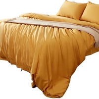 Parure de draps gonflable moderne en tissu 100 % bambou 300 fils/cm², motif uni, pour lit Cal King, avec 2 taies d'oreiller