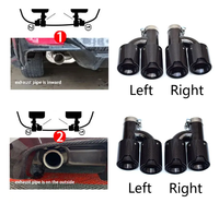 Paire de tuyaux d'échappement universels en acier inoxydable noir pour M2 M3 M Performance, embouts de silencieux en fibre de carbone double type H