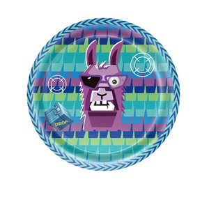 Ensemble de fête jetable sur le thème de la bataille royale de l'alpaga, 9 pièces, comprenant des assiettes, des gobelets, des serviettes, des couverts, une nappe et une décoration de bannière. - Product Image 5
