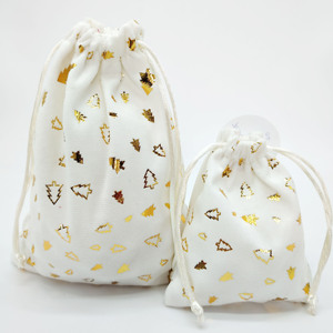 Sac cadeau décoratif en velours écologique personnalisé pour Noël, avec cordon de serrage - Product Image 5