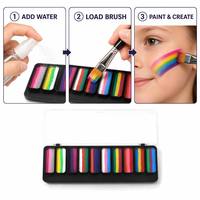 Palette de peinture pour le visage à 10 couleurs, en gros, à une seule rangée, effet gâteau, kit à base d'eau personnalisable avec logo OEM pour fêtes d'enfants