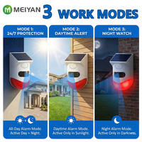 Alarma Solar con Sensor de Movimiento y Control Remoto, Luz Estroboscópica de 120dB, Sirena de Seguridad para Exteriores Impermeable IP67 para Granjas y Huertos