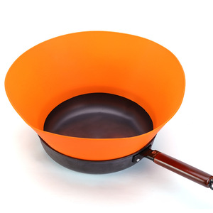 Protection anti-éclaboussures en silicone orange personnalisée 22-28CM pour poêle, couvercle de casserole, écologique et durable pour la cuisson - Product Image 1