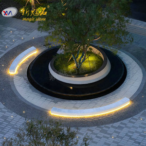 Nuevos Materiales de Construcción de Piedra, Jardinera de Cemento GRC con Asientos, Banco de Descanso para Plaza Exterior, para Centro Comercial - Product Image 1