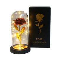 Lampu Tidur Akrilik Berbentuk Bunga Mawar Emas Simulasi, Hadiah Kreatif Buatan Tangan Romantis untuk Hari Valentine