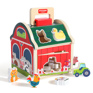 בעלי חיים התאמת מיון לאסם משק בית לקטנטנים חם משק עץ חיות משחקים סטים - Product Image 3