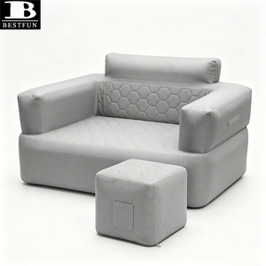 Canapé gonflable <span class=keywords><strong>de</strong></span> camping durable en Oxford 1000D, chaise longue ergonomique, lit d'appoint gonflable avec repose-pieds pour la maison, le jardin et le camping - Product Image 6