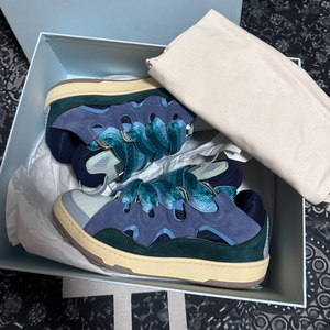 2026 Baskets à plateforme en cuir <span class=keywords><strong>de</strong></span> créateur <span class=keywords><strong>de</strong></span> mode, style Curb, décontractées et habillées, <span class=keywords><strong>pour</strong></span> hommes et femmes, en denim bleu, blanc et imprimé léopard - Product Image 6