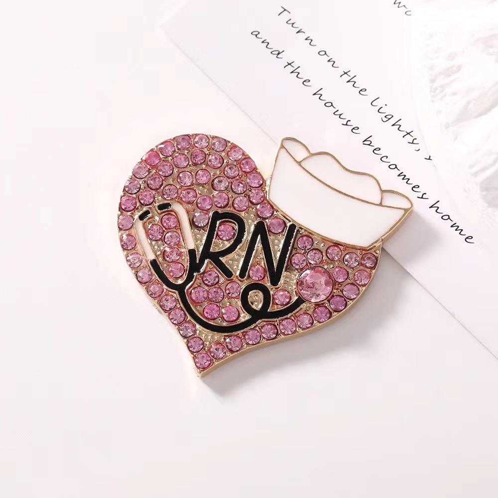 Couronne coeur grand diamant rose base or