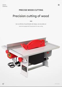 Scie à panneaux 220V pour panneaux à base de bois, scie à ruban pour bois et briques avec table coulissante et composant moteur central - Product Image 2