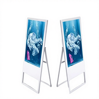 Exhibidor Digital con Soporte en Forma de A, Panel IPS, CMS Integrado, NFC, Portátil, para Publicidad Móvil en Centros Comerciales