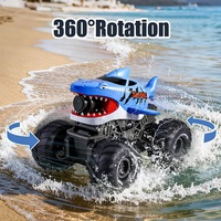 Jouets aquatiques pour piscine extérieure, voiture télécommandée amphibie 4x4 2,4G, requin télécommandé, lanceur d'eau, monster truck RC