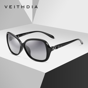 Veithdia Women's Polarized Sunglasses UV400 TAC Lens Plastic Metal Frame Rhinestone Decor <b>Driver</b> Fashion Sun Protection - Product Image 3