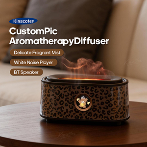 Креативный аромадиффузор CustomPic 200 мл с эффектом пламени, увлажнитель с белым шумом, праздничный подарок с цветной подсветкой/Bluetooth-колонкой - Product Image 2
