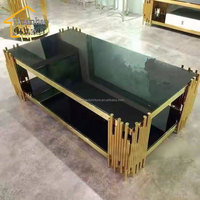 Table basse moderne de haute qualité, meubles de salon, cadre en métal argenté, marbre, verre trempé, table basse rectangulaire, ensemble