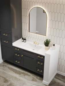 Mueble de Baño de Pared de Estilo Retro Americano con Lavabo de Cerámica Integrado - Product Image 2