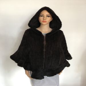 Capa de piel de visón tejida de lujo/precio al por mayor chal de piel de visón - Product Image 1