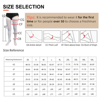 Bas de contention anti-embolie 13-18 mmHg, longueur cuisse, sans trou d'inspection, bout fermé, en nylon, anti-thrombose