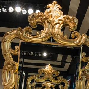Large Baroque Gold Mirror Wood Wave Decoration Mirror -UP Decors - Product Image 4