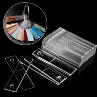 Lot de 50 éventails rectangulaires transparents en acrylique pour présentation de couleurs de vernis à ongles, idéal pour salons de manucure et usage domestique
