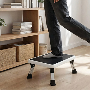 Wei Xuankang Height Adjustable Folding Footstool Black <b>Step</b> <b>Stool</b> Equipment For Bathroom Safety - Product Image 1