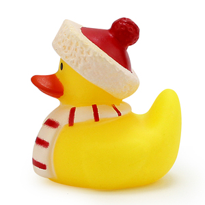 Bonnet de Noël rouge en caoutchouc, jouet à presser, faible bruit, pour salle de bain, cadeau de vacances, marque Swimming Unisex - Product Image 6