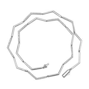 Nuevo Collar de Estilo Chino con Eslabones Delgados, <span class=keywords><strong>Cadena</strong></span> Cubana de Cobre con Circonita, Moderno, Simple e Individual - Product Image 5