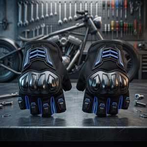 Gants de moto tout-terrain à doigts complets, antidérapants, en polyester et cuir, pour l'hiver, unisexes, avec protection des articulations, personnalisables - Product Image 3