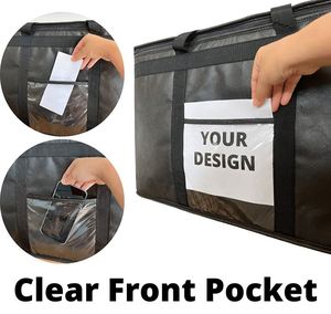 Sac isotherme réutilisable personnalisé pour livraison, en non-tissé avec feuille d'aluminium, sac fourre-tout isotherme pour déjeuner – Échantillon gratuit - Product Image 5