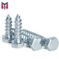 Vis à bois à tête hexagonale DIN571, zincées, métriques M6 M8 M10, fourniture directe d'usine chinoise