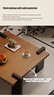 Table basse moderne en bois massif avec design de pieds en dalle minimaliste pour une décoration élégante du salon et des options de couleur personnalisées