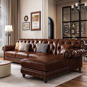 Set Divani Chesterfield Reclinabili Elettrici di Lusso 3 2 1 di Alta Qualità, <span class=keywords><strong>Arredamento</strong></span> di Lusso in Pelle per Soggiorno dal Design <span class=keywords><strong>Contemporaneo</strong></span> - Product Image 1