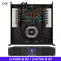 CA6 Profesyonel Güç Amplifikatörü 2 Kanal 2U Raf Montajlı 450W 8 Ohm 675W 4 Ohm Çift Kanal Ses Amplifikatörü Sahne Gösterisi DJ Mikseri için