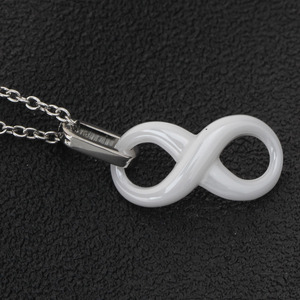 Collar de Cerámica Blanco con Forma de Ocho, 27MM, Cadena Minimalista para Clavícula, Cadena de Moda para Suéter, Joyería para Uso Diario, Regalo - Product Image 4