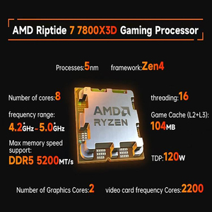 ซีพียู AMD <span class=keywords><strong>Ryzen</strong></span> 7 <span class=keywords><strong>7800X3D</strong></span> 5nm สำหรับเดสก์ท็อป แบบถาดแพ็คใหม่เอี่ยม พร้อม 3D V-Cache ประสิทธิภาพสูงสำหรับการเล่นเกม โปรเซสเซอร์ 8 คอร์ - Product Image 3