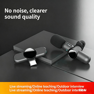 Explosive cross-border wireless lavalier <b>microphone</b>, one to two, live broadcast, outdoor high-definition recording <b>microphone</b>, - Product Image 5