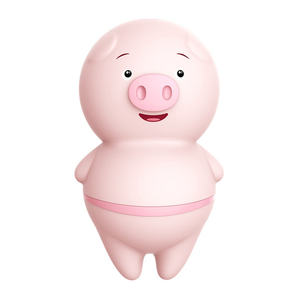 Миниатюрный розовый вибратор в форме свинки с функцией массажа губ, со встроенным аккумулятором, 100% водонепроницаемый, секс-игрушка для взрослых - Product Image 1