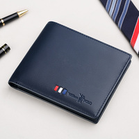 Dompet Merek Mewah Pria WilliamPolo Ukuran Standar Kulit Asli RFID Dompet Kasual Kecil Tipis Ramping