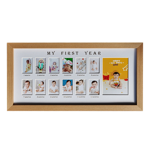 Foto Conmemorativa del Crecimiento de Niños de un Año, Registro de Cumpleaños de 12 Meses, Madera Maciza Creativa con Texto Personalizable A3/A4 - Product Image 5