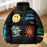 Doudoune Homme Personnalisable avec Logo, Nouvelle Tendance Hiver, Doudoune Imprimée Ample, Col Montant, Veste Chaude pour Couple