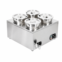 Chauffe-Plats Électrique Professionnel 4L à 4 Bacs, Station de Chauffage Multi-Sauces pour Chaînes de Restauration et Distributeurs d'Équipement de Restaurant
