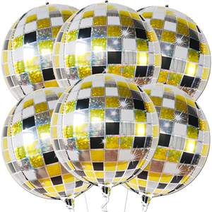 Hstyle 22 pulgadas 4D grandes globos redondos de papel de aluminio Disco <span class=keywords><strong>Fever</strong></span> espejo globos multicolores para fiesta cumpleaños fiesta boda - Product Image 6