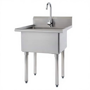 Fregadero Comercial de Acero Inoxidable Resistente Personalizable con Grifo Cromado Independiente para Restaurantes y Hoteles - Product Image 1