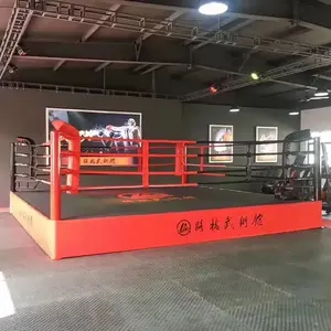 Custom Logo Portable High Quality Steel Boxing Ring MMA Elevated Protection Foam Poly Wood Boxing Ring Wrestling Ring For Sale