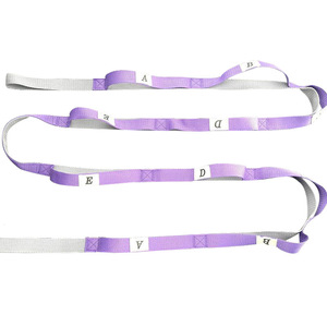 Sangle de yoga Dripping Yoga Strap en polyester et coton, 12 sections, couleurs rose, rouge, bleu, gris, orange, vert, violet, bande de résistance pour étirements et amélioration de la posture - Product Image 5