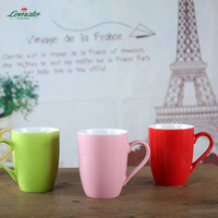 Tasses en céramique personnalisées avec logo, forme tambour, 11 oz, colorées, effet glaçure, prix usine, cadeau, pour la maison, café, eau, pour couple