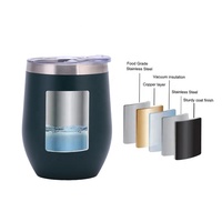 Échantillon gratuit écologique Tasse à café de voyage en acier inoxydable avec revêtement en poudre 12oz gobelet à vin avec couvercle en paille