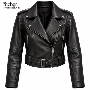 Veste en cuir pour femmes en gros pour les marques de mode en ligne américaines, fournisseur OEM de vestes en cuir pour femmes pour le commerce électronique - Product Image 5