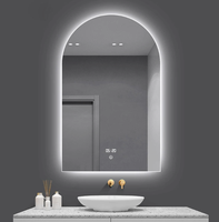 Miroir de Maquillage Intelligent Mural LED, Anti-Buée avec Interrupteur Tactile, Grossissement 3X, IP44 pour Salon et Maison