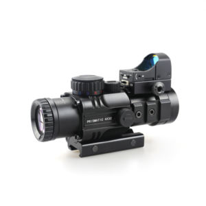 Últimas 4x32 Iluminação Azul Vermelho Verde Prismática Com Mini visão de ponto vermelho e Green Laser Sight Hunting 4X Scopes - Product Image 5
